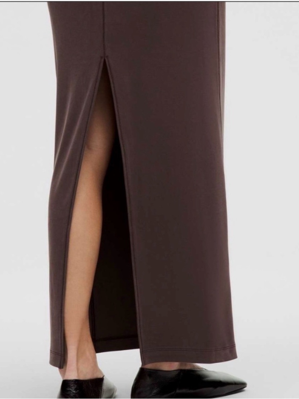 lululemon Drapey Softstreme Espresso long sleeve maxi dress, and free tote - Picture 3 of 5